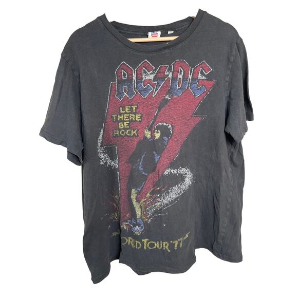 AC DC Let There Be Rock Black T-shirt By Junk Food Size XL - Picture 1 of 5